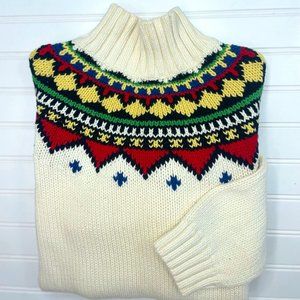 Vintage Sweater w/ mock turtleneck & aztec design